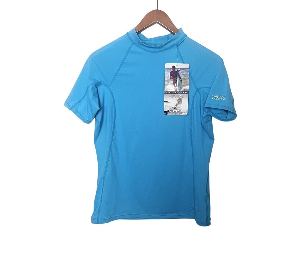 XCEL Rash Guard 
Girls Sz 14 Blue Turquoise UPF 50 Premium Swim Shirt